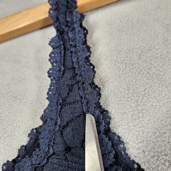 Abercrombie & Fitch Womens Tank Top Sz S Blue Sleeveless Lace Layered Floral Y2K - Picture 5 of 15